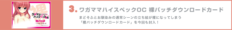 ワガママハイスペックOC 裸パッチダウンロードカード